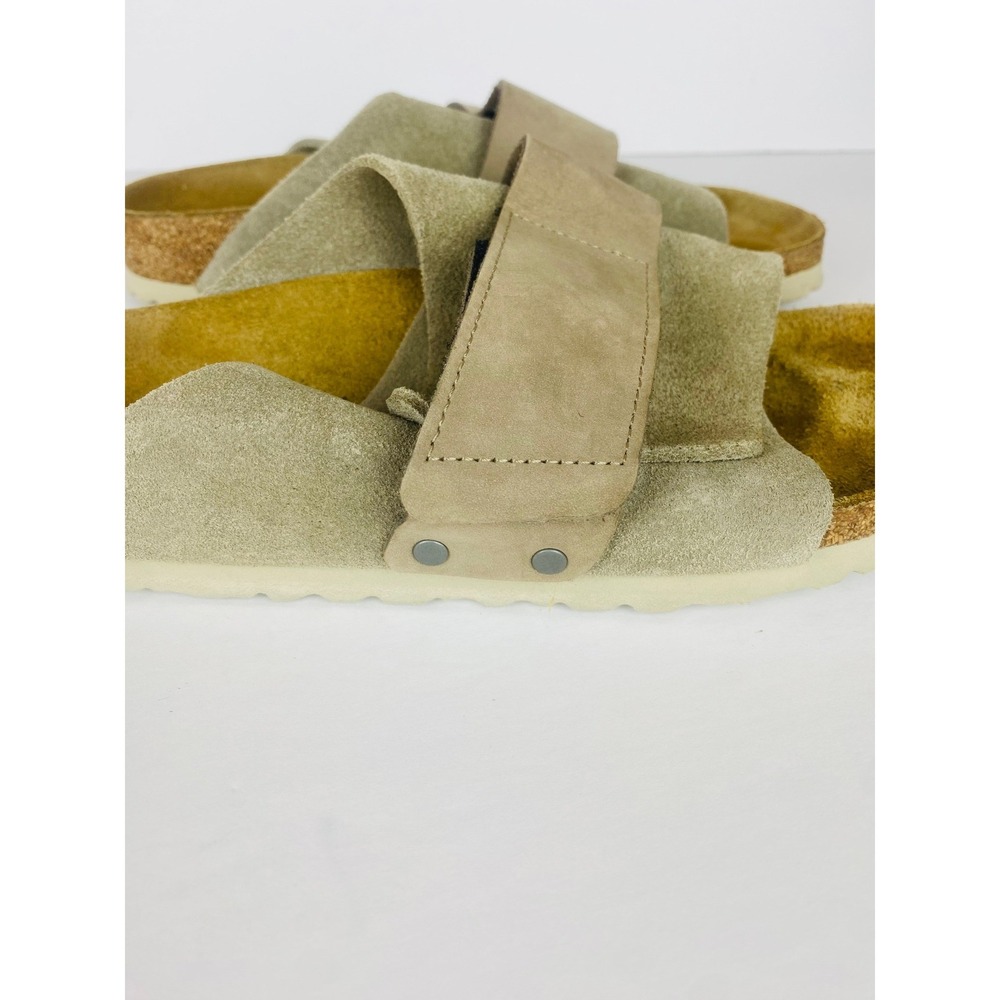 Birkenstock Kyoto Taupe Suede Nubuck Leather Sandals Slides Womens 39 L8 M6 - Picture 7 of 11
